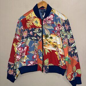 Polo Ralph Lauren Tropical Floral Patchwork Twill Bomber Jacket Women's M $498
